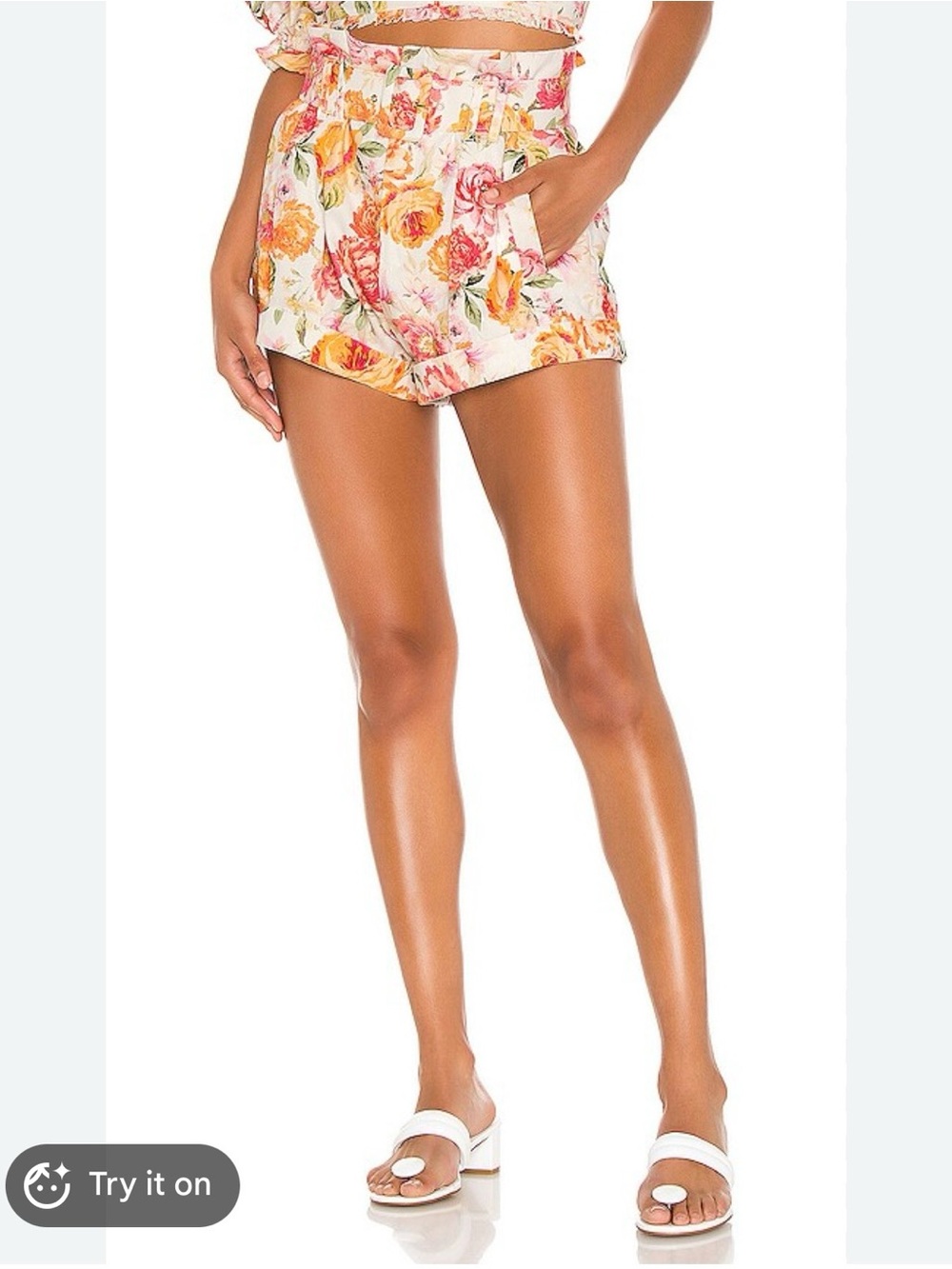 For Love And Lemons PEONY PLEATED LINEN SHORT, Sz M - Picture 3 of 16